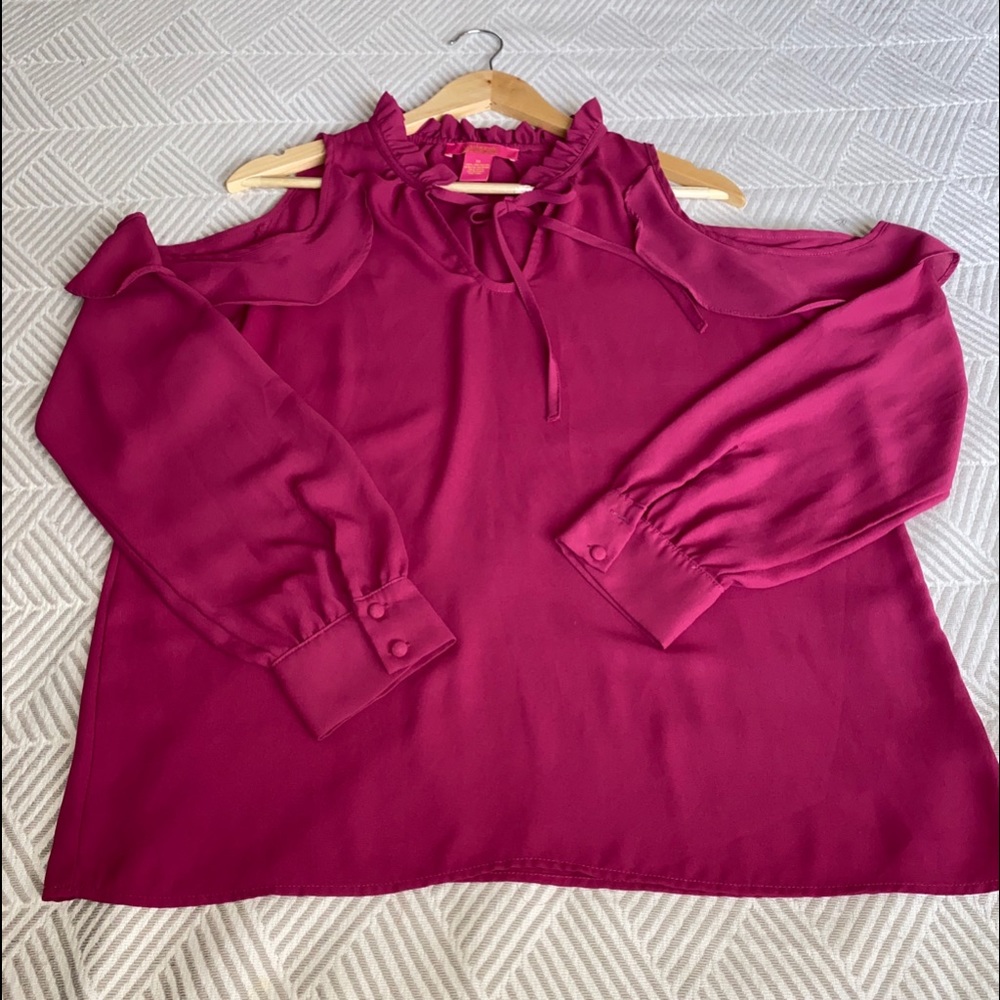 Cold Shoulder Ruffle Blouse